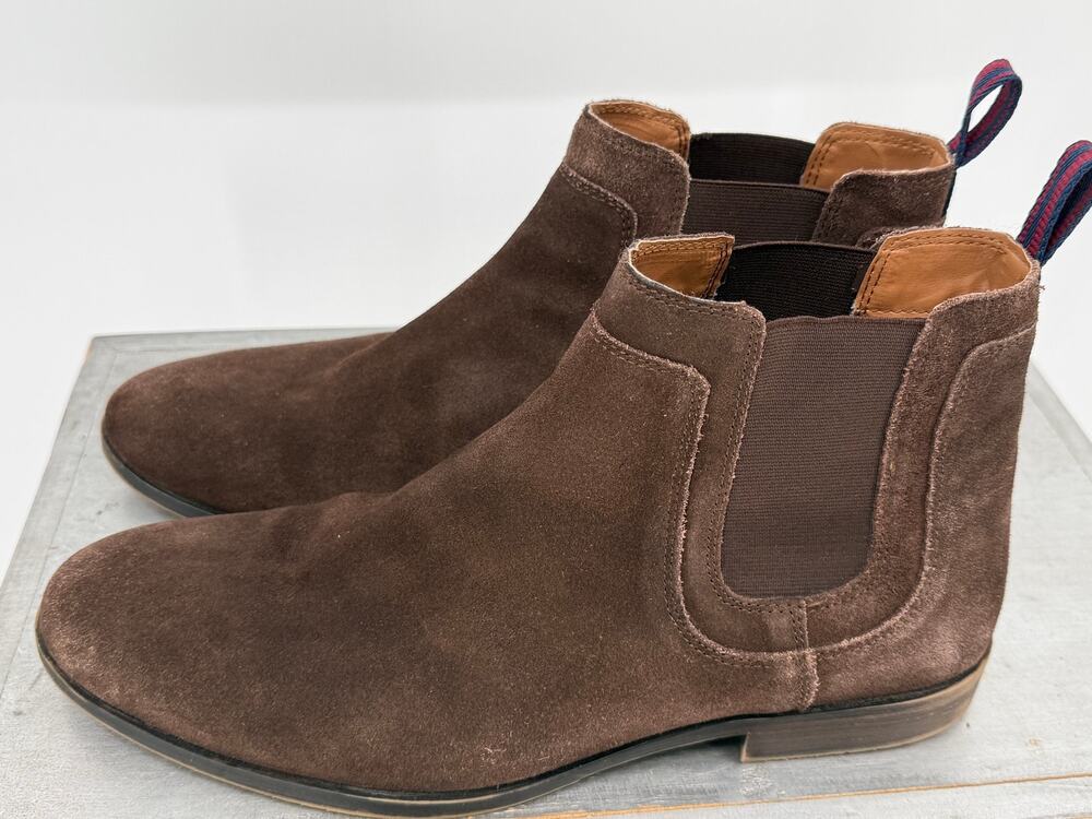 Ben Sherman Brown Suede Chelsea Leather Boots Men's Size 11 Casual Dress Ankle